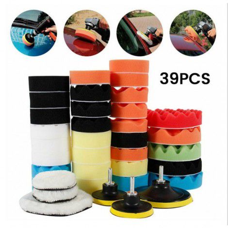 Cross border supply sponge plate polishing pad 5 inches 3 inches 39 pieces car care polishing waxing sponge wheel M10