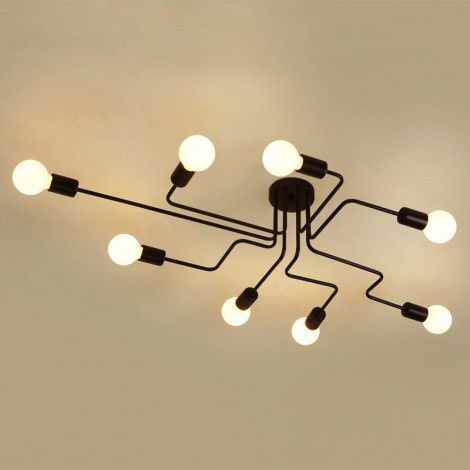Nordic simple living room lamp modern atmosphere light luxury led ceiling lamp room lamp modern creative iron art lamp