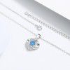 S925 light luxury small people beating heart moving necklace, Love Pendant, diamond, simple pure silver necklace wholesale