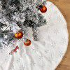 Cross border new pure white Sequin Tree Skirt Snowflake Christmas Tree Skirt Christmas tree base Decoration Christmas decorations