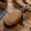 Factory direct sales: crazy horse leather key bag, elliptical zipper, car key bag, anti falling general leather case