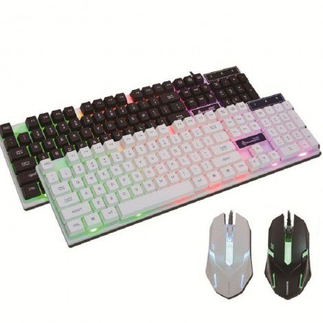 Shibadu D280 wired keyboard and mouse set, Internet cafe, Internet bar, game, waterproof medium plate, luminous key and mouse set