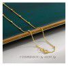 S925 pure silver plated 18K Gold bare chain simple basic silver chain cross water wave box side multiple clavicle chains