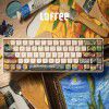 Lofree wireless mechanical keyboard Bluetooth wired the third mock examination home red axis Van Gogh theme keycap