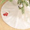 Cross border new pure white fluffy Christmas Tree Skirt ornaments holiday decorations falling water roll bundle wool Tree Skirt