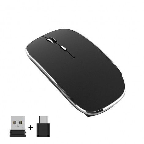 Manufacturer's stock new type-C wireless mouse + 2.4G dual receiver charging mute for cross-border E-commerce