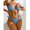 Swimsuit 2022 foreign trade European and American sexy stripe solid color bikini lace ins style split swimsuit women's spot