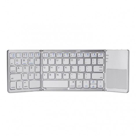 Applicable to iPad high-end three fold belt touch Bluetooth keyboard, three system Tiktok, the same folding keyboard wholesale Tiktok