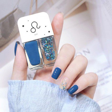 Water based bright surface sanding, non tearing, Twin Star nail polish, two sets, twin nail polish combination, can be substituted