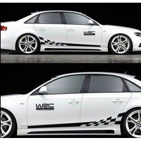 D-33 stripe Plaid totem car body sticker Plaid flag side skirt sports version line body sticker