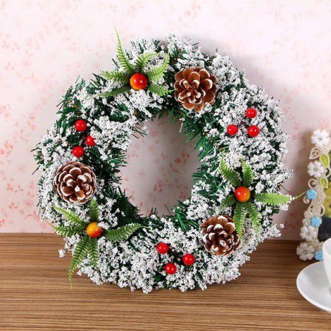 Pure manual Christmas wreath, holiday wreath, simulated Christmas tree decoration, wedding ceremony wreath, factory direct sales