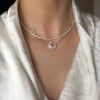 White silver ~ sparkling Italian imported flash element chain naked 925 Sterling Silver custom cool wind Necklace (female)