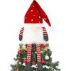 New Christmas decorations hanging legs forest people tree top decoration Christmas tree hanging red hat faceless doll tree top star