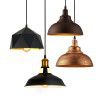 Loft creative single head iron pot cover simple restaurant lighting American retro Nordic Industrial wine bar Chandelier