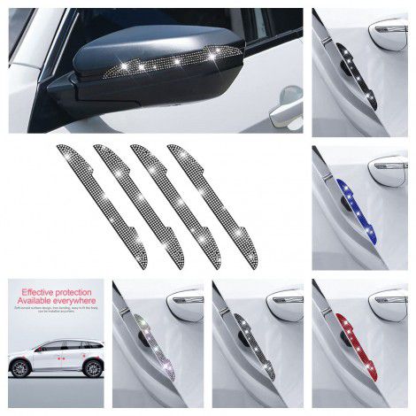 Amazon hot selling crystal door anti-collision strip car rearview mirror anti-collision sticker creative diamond anti scratch sticker