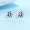925 Sterling Silver women's fashion 18 karat gold high sense birthday gift for girlfriend four claws 1 carat 2 carat Mossan Earrings