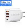 New 3usb + type-C multi port charger PD American and European power adapter 4-port charging head