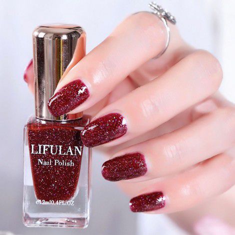 Livlan water-based tear nail polish transparent nail polish bare color bean paste Color Nail Polish