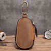 Factory direct sales: crazy horse leather key bag, elliptical zipper, car key bag, anti falling general leather case