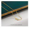 S925 pure silver plated 18K Gold bare chain simple basic silver chain cross water wave box side multiple clavicle chains