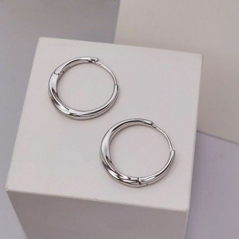  new all-in-one S925 silver ear buckle earrings, simple temperament, women's high-level sense, cool wind, plain Earrings