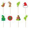 Cross border christmas decorations Christmas tree Greench theme Christmas flag pulling cake decoration card
