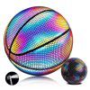 Cross border holographic reflective luminous fluorescent basketball rainbow sky net red cool Tiktok No. 7 blue ball spot