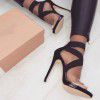 new summer highheels European and American snake pattern transparent high heels large cross-border open toe sandals women