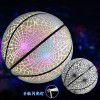 Cross border holographic reflective luminous fluorescent basketball rainbow sky net red cool Tiktok No. 7 blue ball spot