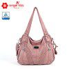 Washing Pu women's bag soft leather 2021 new cross-border European and American fashionable women's handbag large capacity Single Shoulder Messenger Bag