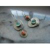 Rongyu Bohemian Mint chalcedony and Artificial Coral Earrings creative asymmetric Vintage Silver Earrings