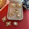 Vintage palace style Baroque Round Pearl 925 silver needle earrings earrings without ear holes ear clips Qingdao Earrings (female)