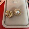 Vintage palace style Baroque Round Pearl 925 silver needle earrings earrings without ear holes ear clips Qingdao Earrings (female)