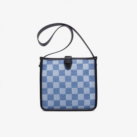  autumn and winter new checkerboard bucket bag women's high-capacity Canvas Tote Bag commuting Single Shoulder Messenger women's bag 