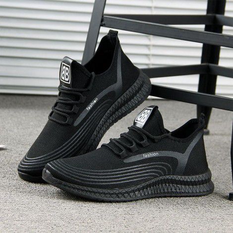  new tennis shoes men's track flying woven shoes breathable casual sports men's shoes Korean version mesh shoes support distribution