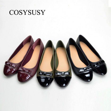 Spring and autumn small fragrance single shoes women's round head flat bottomed retro grandma shoes shallow mouth casual bow one-step pea shoes 