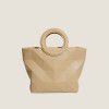  spring and summer new fashion trend ring portable tot briefcase women's wrinkled Lingge soft leather handbag 