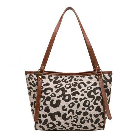 Foreign trade women's bag 2021 new fashion high-capacity leopard hand-held shoulder bag commuting versatile armpit tote bag wholesale 