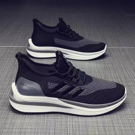  summer new sports shoes flying woven breathable men's shoes Korean fashion casual shoes trend versatile running shoes men