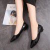 Round head professional dress women's shoes black middle heel women's shoes shallow mouth work shoes thick heel work clothes single shoes women 