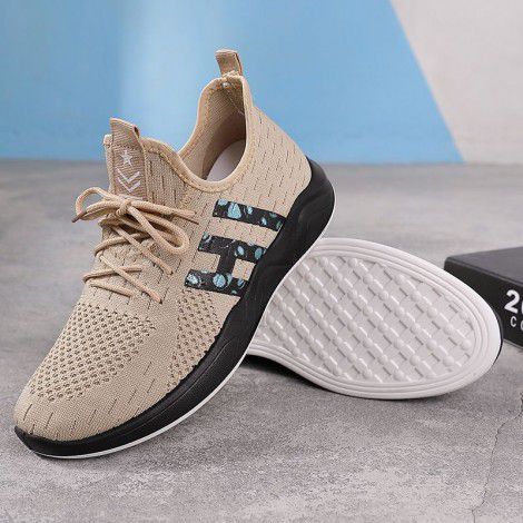 The manufacturer directly sells 2022 new men's shoes, mesh fly woven, breathable, anti-skid, wear-resistant, fashion Korean casual shoes, running shoes
