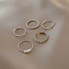 Ins fashion set ring female retro minority simple pearl ring cold wind high sense hand jewelry wholesale