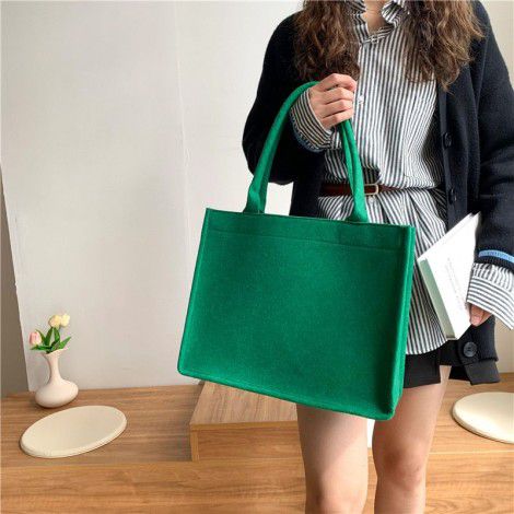 Large capacity women's shoulder bag solid color simple Tote Bag NEW net red handbag shopping bag wholesale