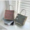 Cross border wholesale bags, women's new Plaid linen bags, fashionable casual women's handbags, simple shoulder bags