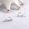 Yuexin original rabbit glossy Earrings personality atmosphere simple pure silver earrings female fashion European and American ins Earrings