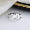 Chaosheng S925 Sterling Silver retro geometric stitching ring is simple and fashionable, with a sense of design for the minority, and it is versatile