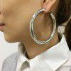 European and American new super large stainless steel round hollow earrings, high-grade photosensitive surface earrings, earrings, temperament, female ring jewelry