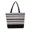 New shoulder bag women Oxford cloth bag simple canvas bag stripe contrast color women's handbag cross border manufacturer wholesale