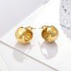 Manufacturers directly supply round ball hollow earrings, retro women's European and American earrings, simple titanium steel earrings, ins14k wholesale