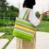 New shoulder bag women Oxford cloth bag simple canvas bag stripe contrast color women's handbag cross border manufacturer wholesale